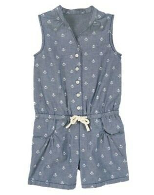 NWT Gymboree Stripes and Anchors 4 5 7 8  Allover Anchor Romper Jumper