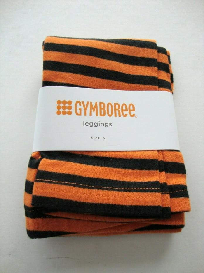 Gymboree Outlet Halloween Orange & Black Strip Leggings Girl Size 6 - NEW NWT