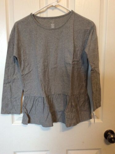 Tea Collection Pocket Top Med Heather Grey Girls Size 14 NWT