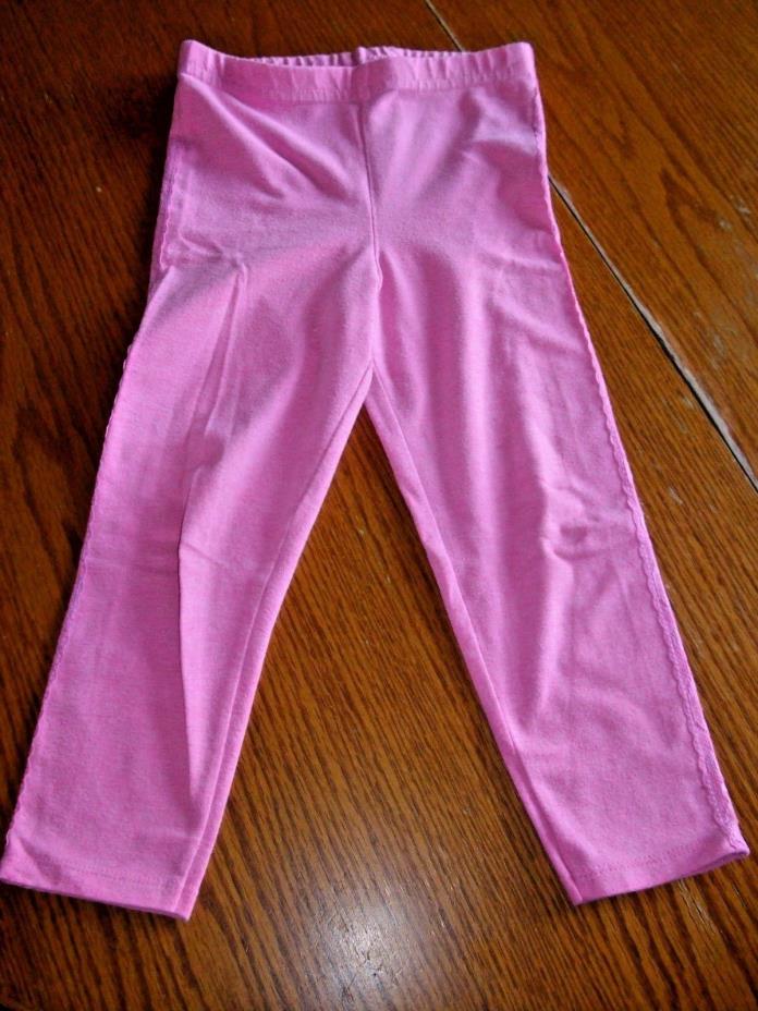 GARANIMALS Little Girl's pink stretch leggings with lace stripes ~ 4T