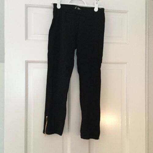 Girls Milly Minis Ponti Zipper Black Leggings, Size 10