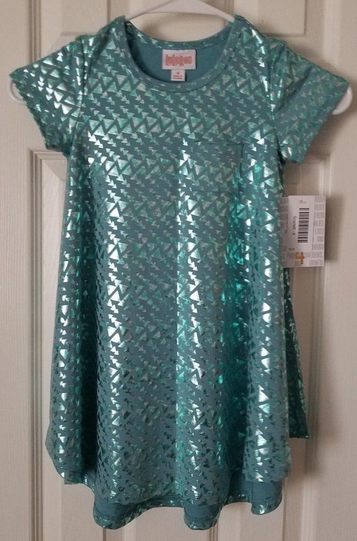 Lularoe Elegant Mermaid Scales Scarlett Size 4 Kids Carly Dress Rare UNICORN