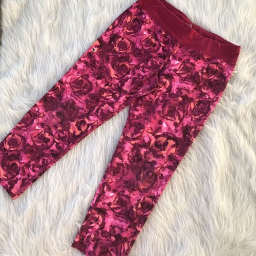 Champion Duo Dry Girls Capri Yoga Pants Floral Pattern Size XL 14-16  D3