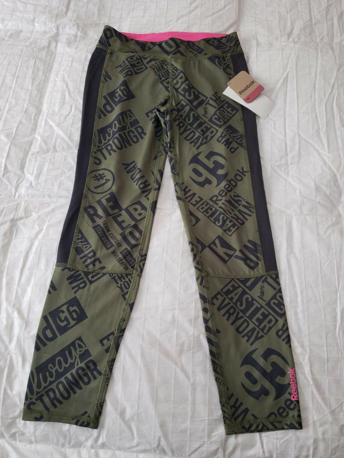 NWT Reebok Strong Girl's Athletic Leggings Sz. Large Youth 10/12  NEW