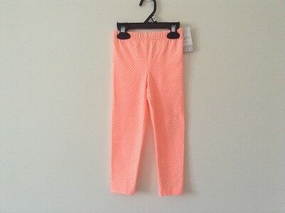 NWT Sz: 4T Girl's Carter's Cotton Stretched Leggings Orange,