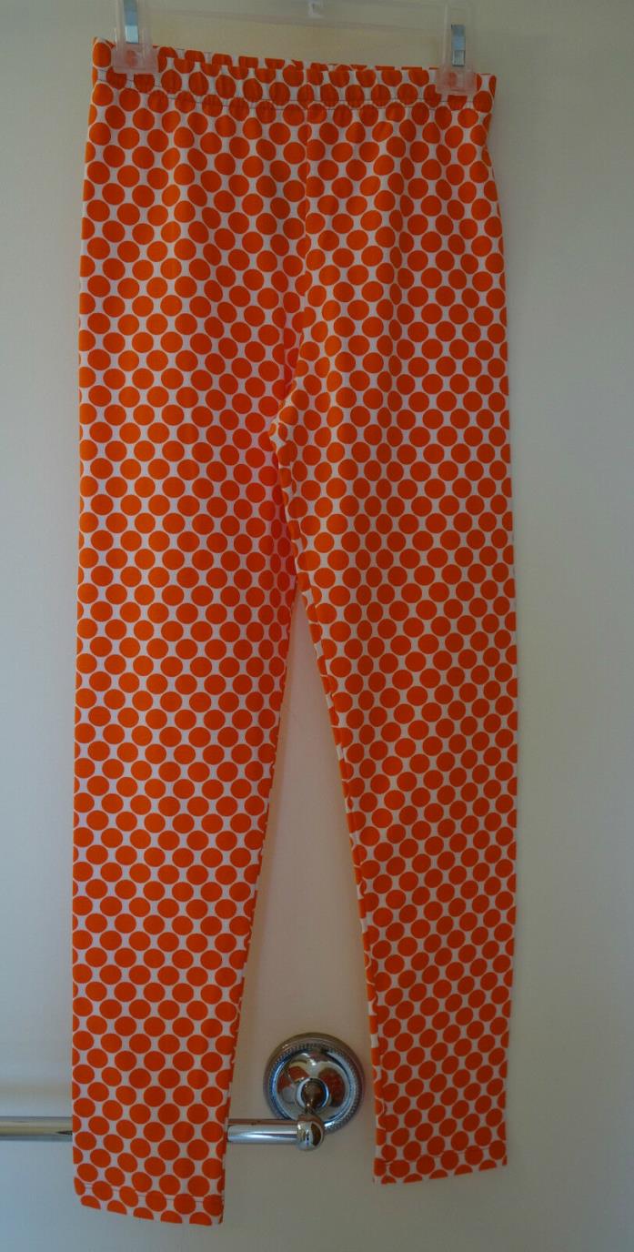 NIB Kelly's Kids Kate Orange Polka Dot Legging ~ Size 7 ~ Cute!