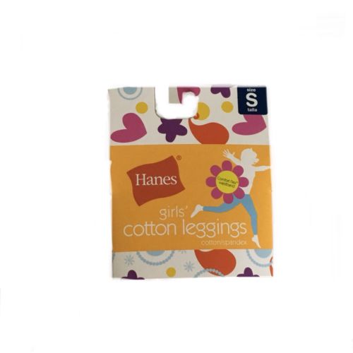 Hanes Girls Cotton Leggings Small 5-6 Solid White Elastic Waist New In Package