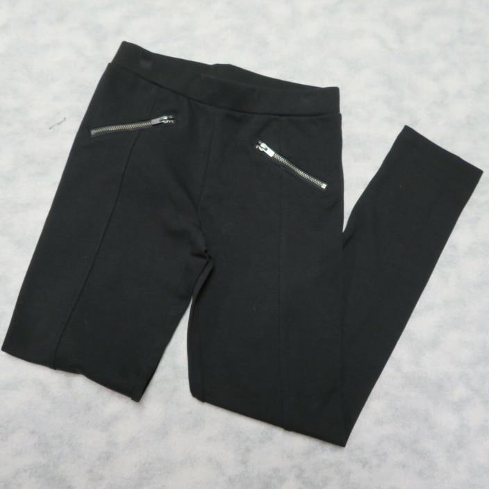 NWT Old Navy Zip Pocket Black Ponte Leggings Girls Size L