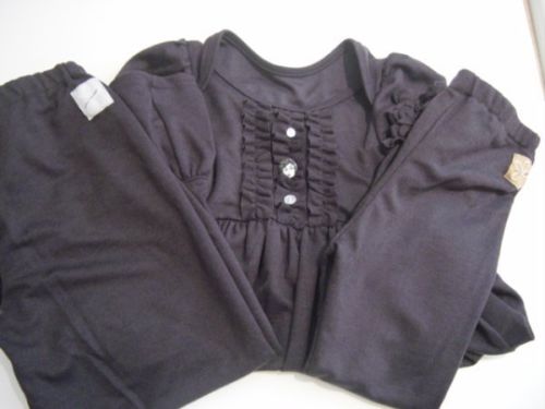 LOVES ME NOT Platinum Charcoal Gray Ruffle Dress, Ruffles & Leggings Girl Size 6