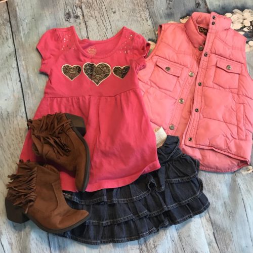 girls sz 7/8 bundle clothes lot,girl tops  skirt t-shirt Vest