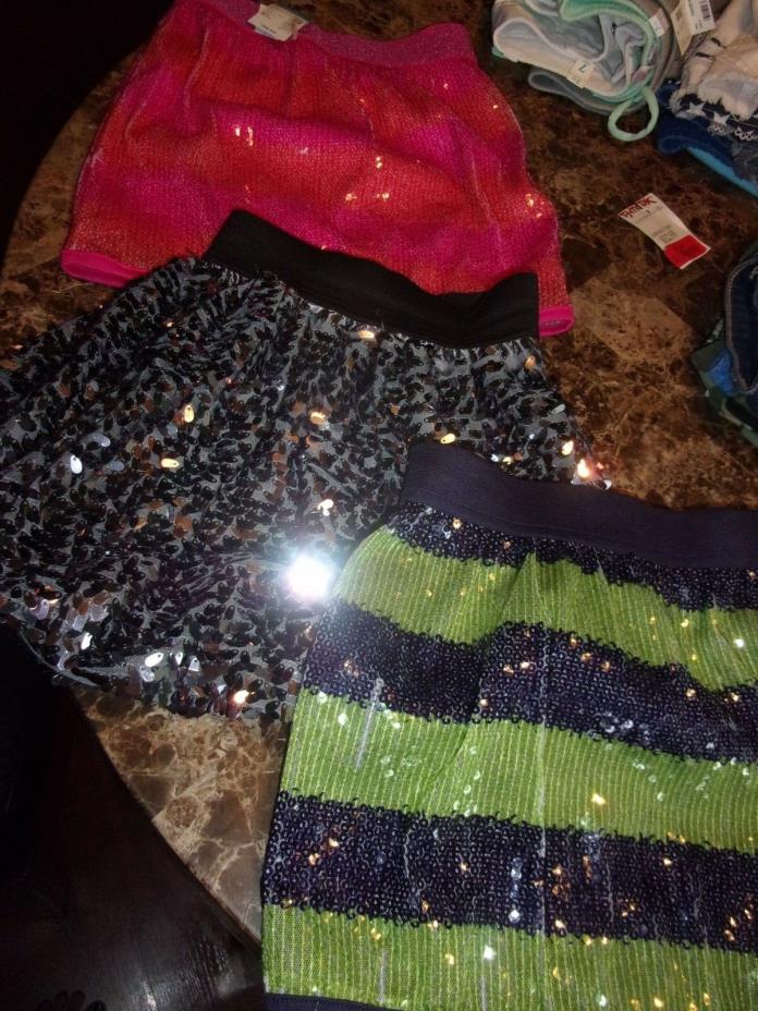 CHILDREN'S PLACE LOT OF GIRL'S SEQUINED SKIRTS SIZE S  5/6