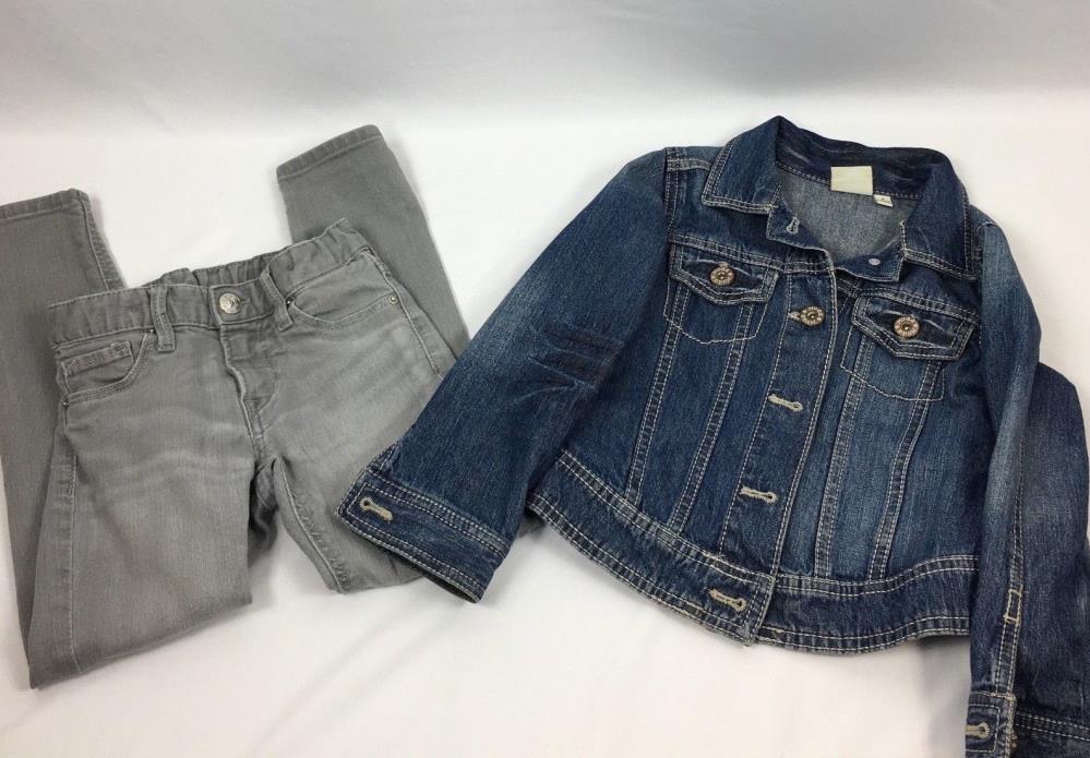 Mudd H&M Jacket Jean Size 4T Toddler Gray Super Skinny Denim Pants Lot of 2