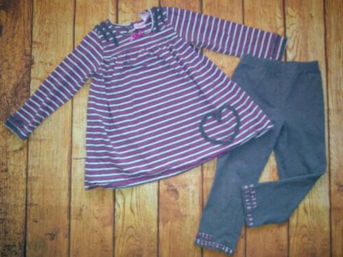 Little Girl's Clothing Matching Striped Outfit Top Shirt and Leggings Sz 4T