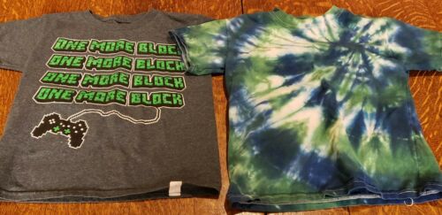 Lot 2: Girl's Size 8 Tie Die Shirt (Xs), Mine Craft Shirt (Sm)