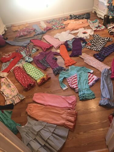Giant Boutique Clothing Lot 40+ Pieces Ruffles Tops Sizes 4/5 6/7 Mixed