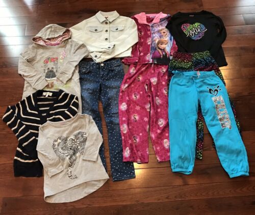 Justice Lucky Brand Disney Pink Republic  Lot Of Brand Name Girl Cloths Size 7/8