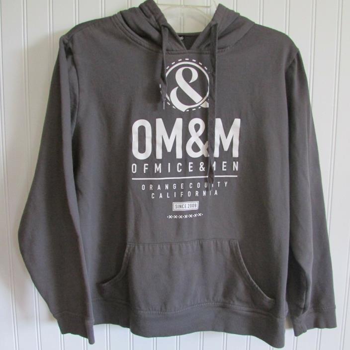 Of Mice & Men OM&M Logo Hoodie Girl's Gray Size 2XL Orange County California