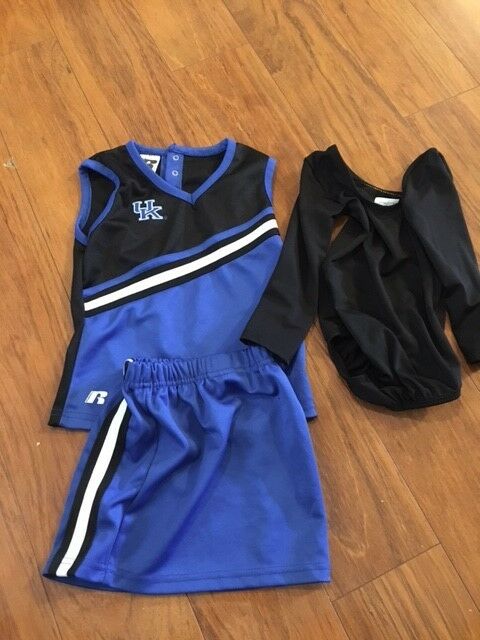 University of Kentucky girls RUSSEL brand  toddler cheerleading outfit size 4/5