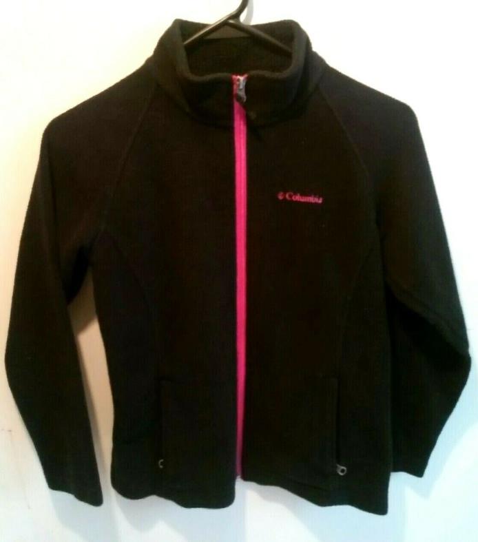 Columbia Youth Kids Girls Size Med (10/12) Black Fleece Zip Up Jacket