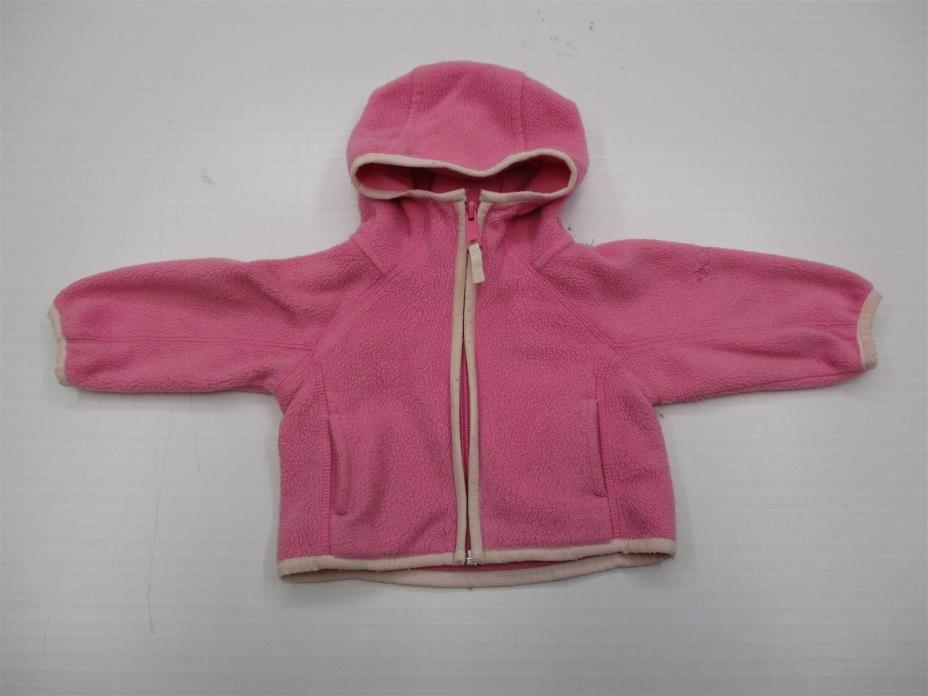 COLUMBIA K4408 Toddler Girl's Size 6 Months Full Zip Fleece Pink Hoodie Sweater