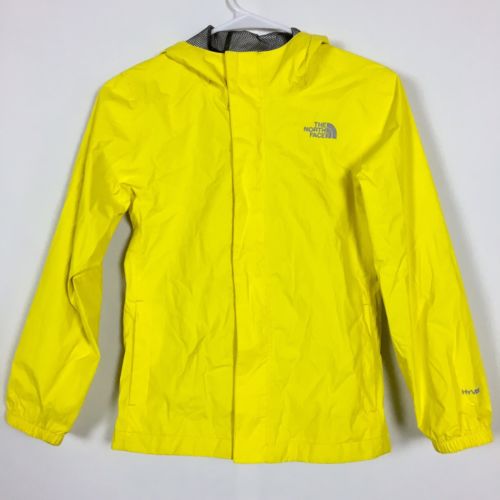 The North Face Rain Jacket Girls Size Medium 10/12 Bright Yellow Hood Zip