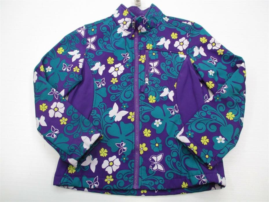 MOUNTAIN XPEDITION #K2990 Girls Size XL  Zip Up Lined Teal Floral Purple Jacket