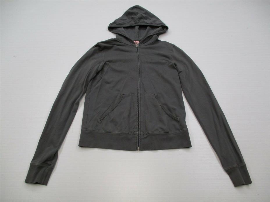 JUICY COUTURE K3072 Youth Girl Size L Full Zip Cotton Gray Republic Track Hoodie
