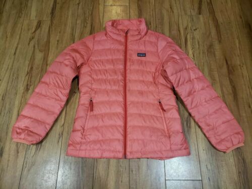 Patagonia Salmon Color Puffer Full Zip Jacket Girls Youth Size Medium M (10)