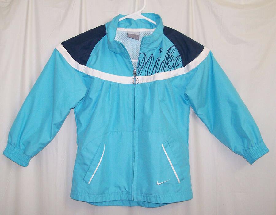 Nike Girls' Small S Windbreaker Jacket Blue Mesh Lined