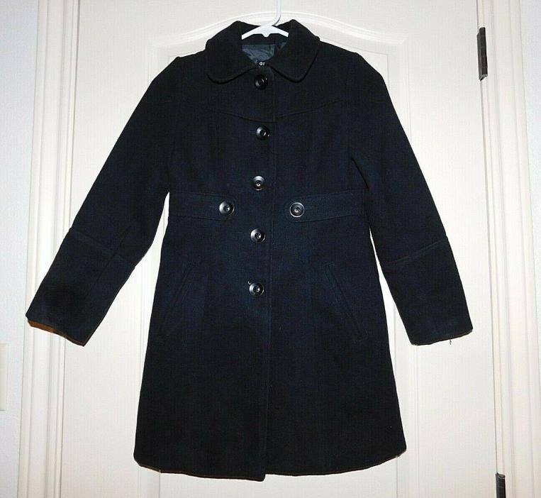 GEORGE Fleece Black Dress Coat Jacket Girls Size M Medium 7-8