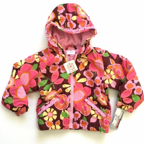 NWT Hanna Andersson 100 4T Floral Thermolite Warm Hooded Jacket Coat Lined Pink