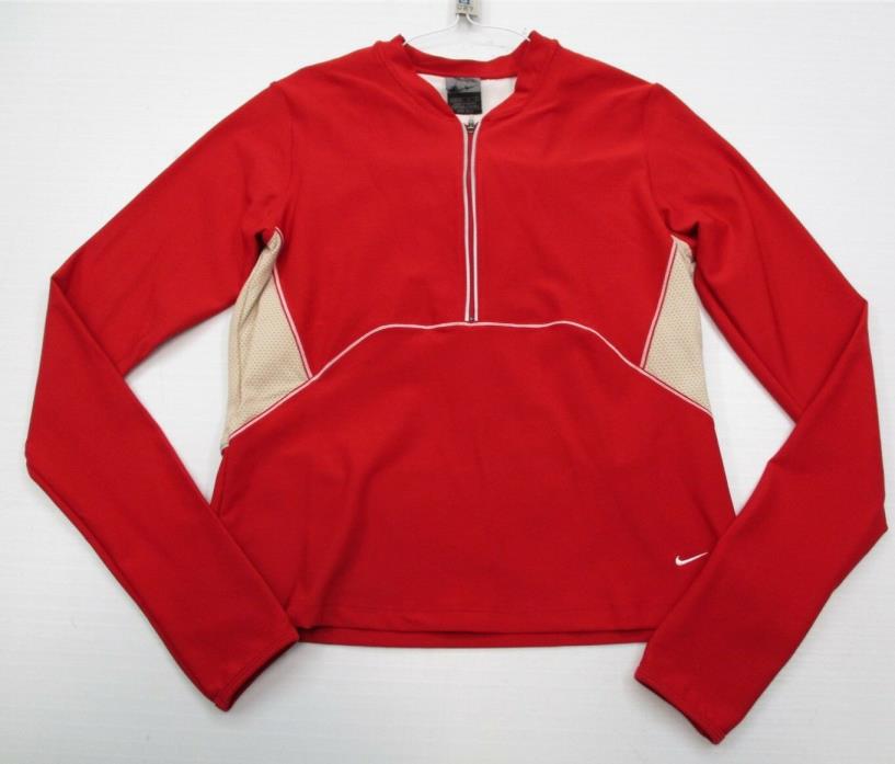 NIKE #K3027 Girls Size L Dri-Fit Running Breathable Athletic Red Track Jacket