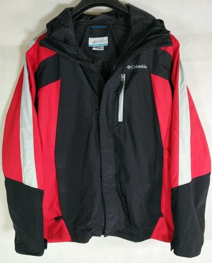 Columbia Interchange Jacket Boys Size 18 20 Red Black Soft Shell Zip Windbreaker
