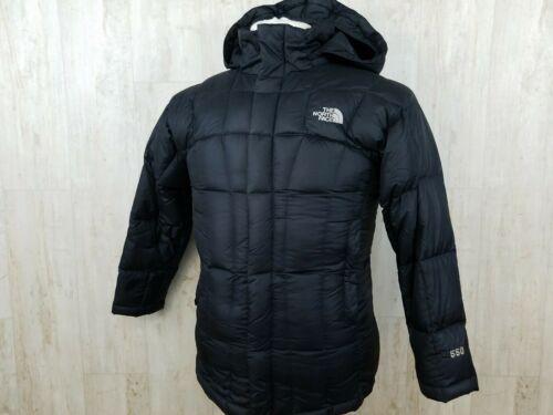 The North Face TNF Full Zip 550 Down Winter Jacket Black Girls Medium Hooded