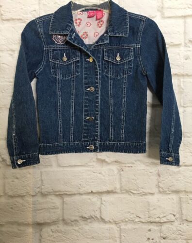 Love Sweet Love Girl's Jean Jacket Size Large  Denim Embellished Buttons  G102