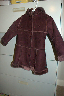 ROTHSCHILD Girls Winter Coat PLUM Color 4 Hooded Fur Inside