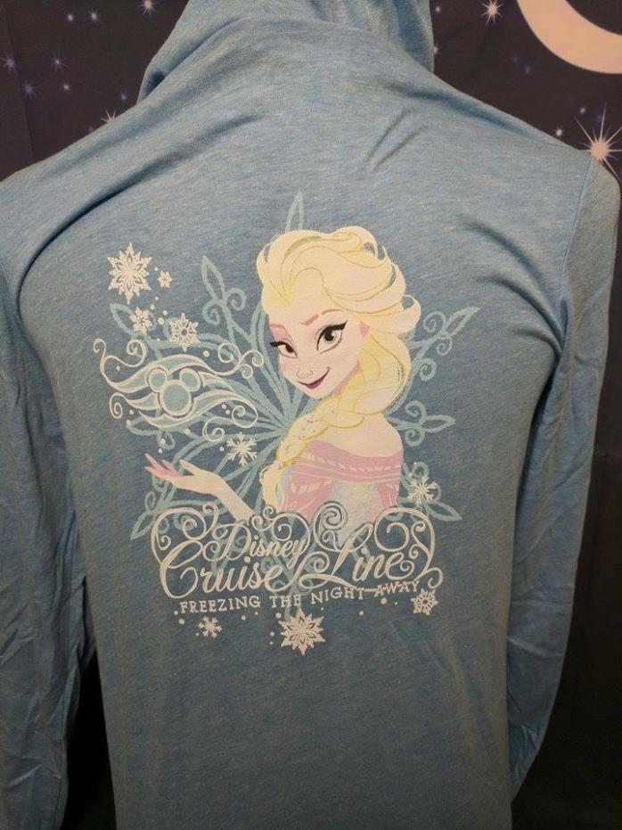 New -Disney Frozen Elsa Zip-up Cotton Hoodie aqua color . US Youth Size . Size S