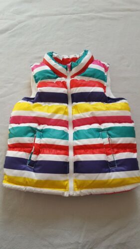 Little Girls Toddler Old Navy Pufffer Puffy Outer Layer Stripped Zip Up Vest- 5
