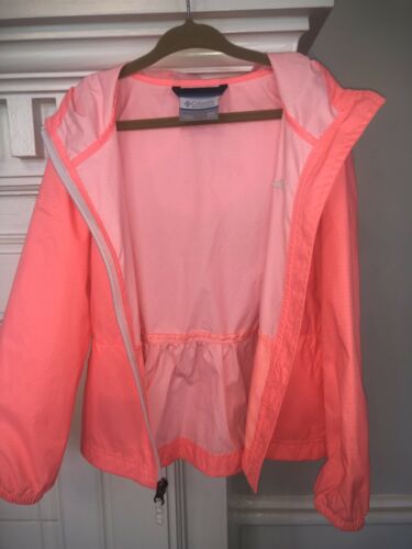 Columbia Girls Rain Jacket Size XXS Orange Zip Up