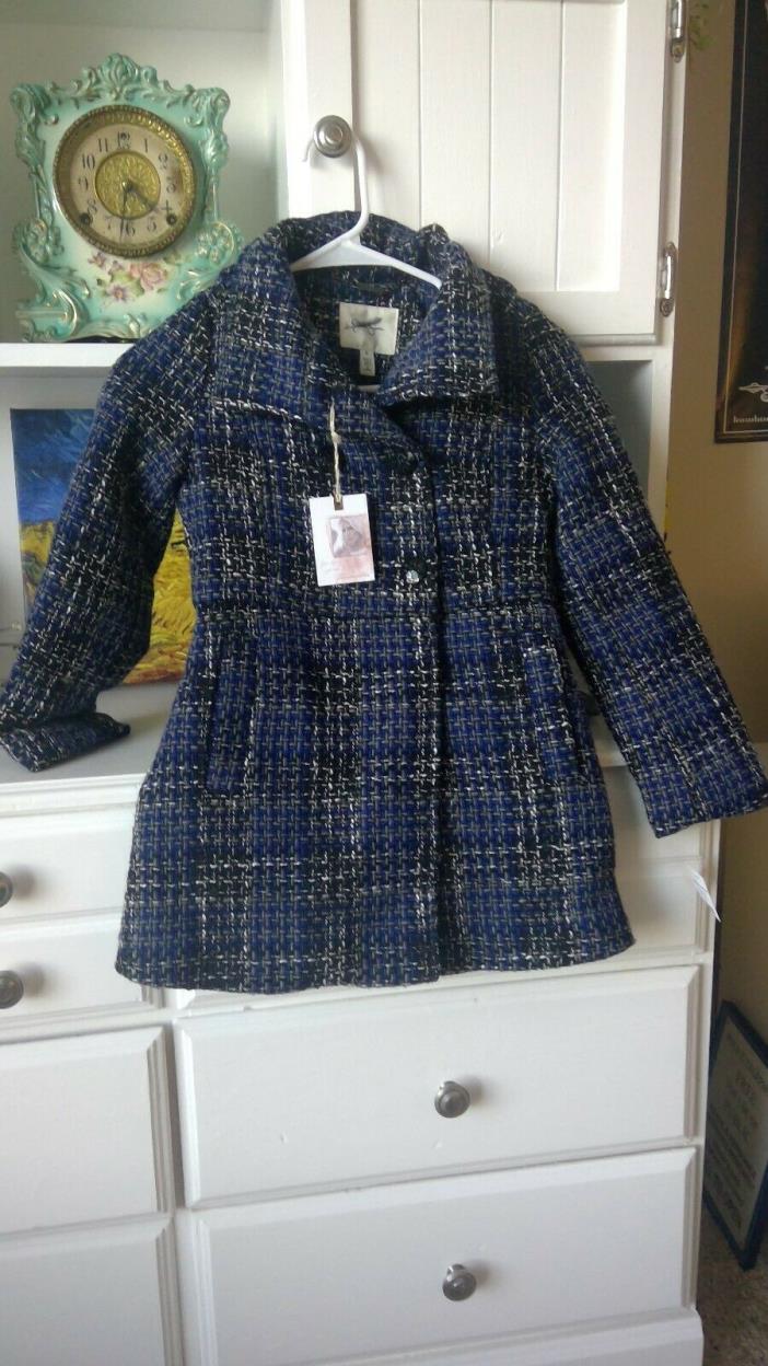 Jessica Simpson Blue Plaid Children Winter/Fall Coat Size 8