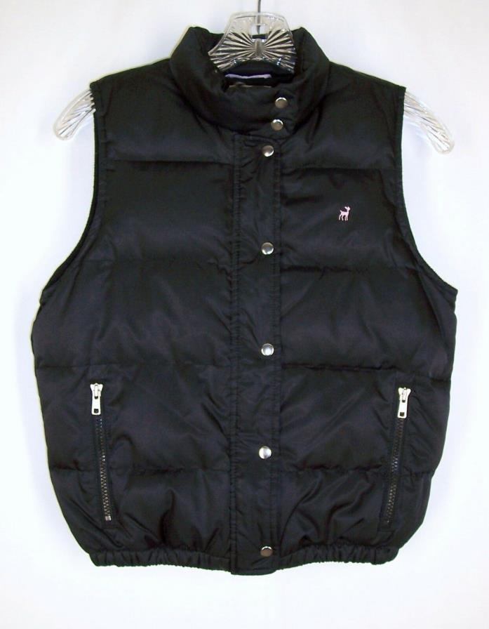 Old Navy Black Down Puffer Vest S 6 7 Fleece Lined