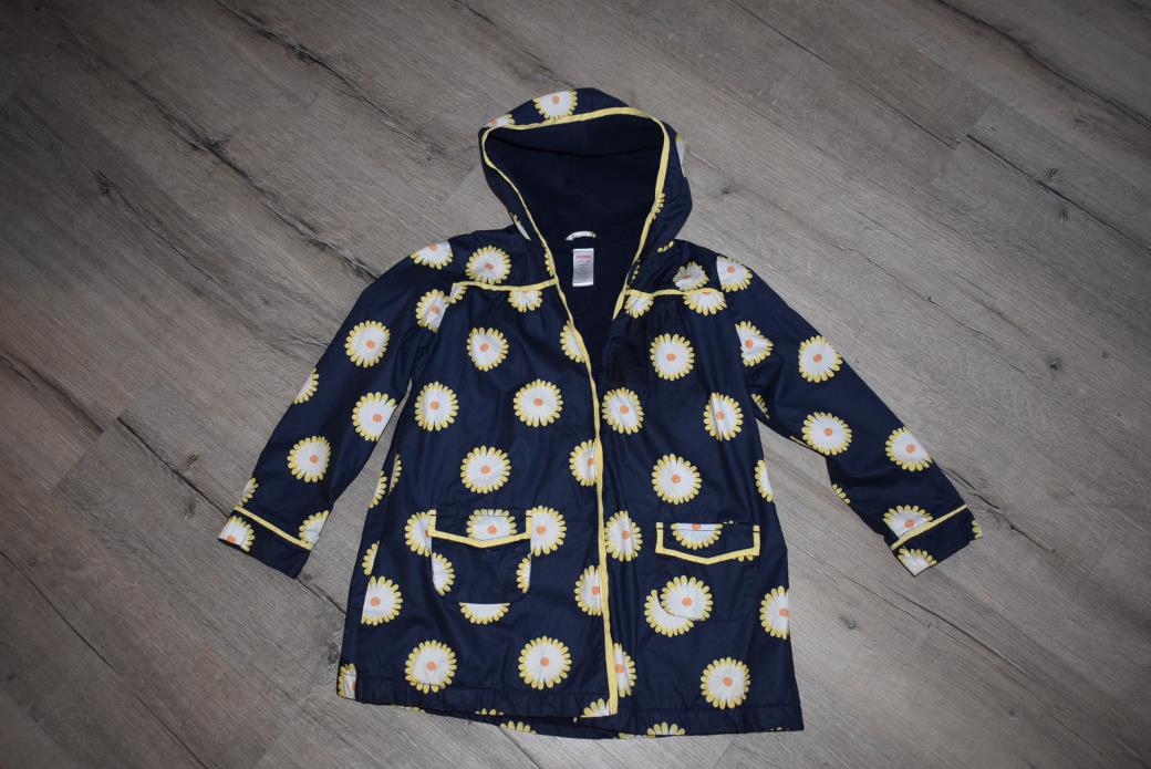 Girls Gymboree Daisy Days Fleece Lined Rain Jacket Coat Size 7-8