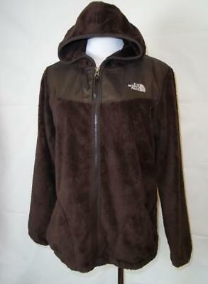 North Face Brown Fuzzy Fleece Hooded Jacket Girls Sz XL