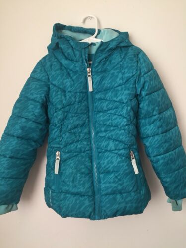Champion Girls Winter PUFFER Jacket Coat w/ Hood Xs 4 / 5 Teal Blue