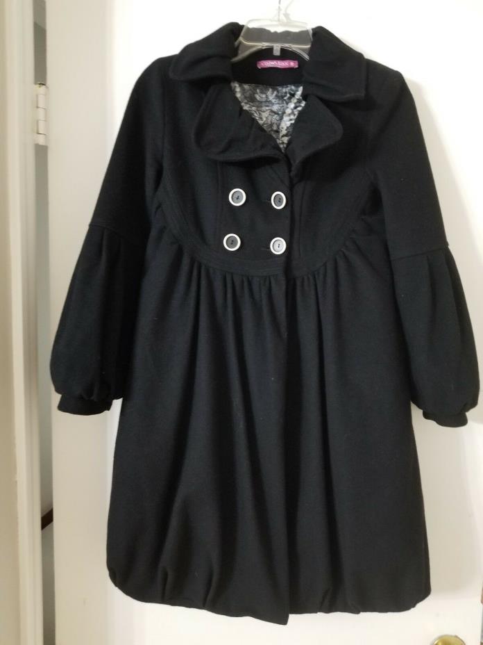 VALMAX Italy Girls Black Wool Coat size 85/  Size USA 10