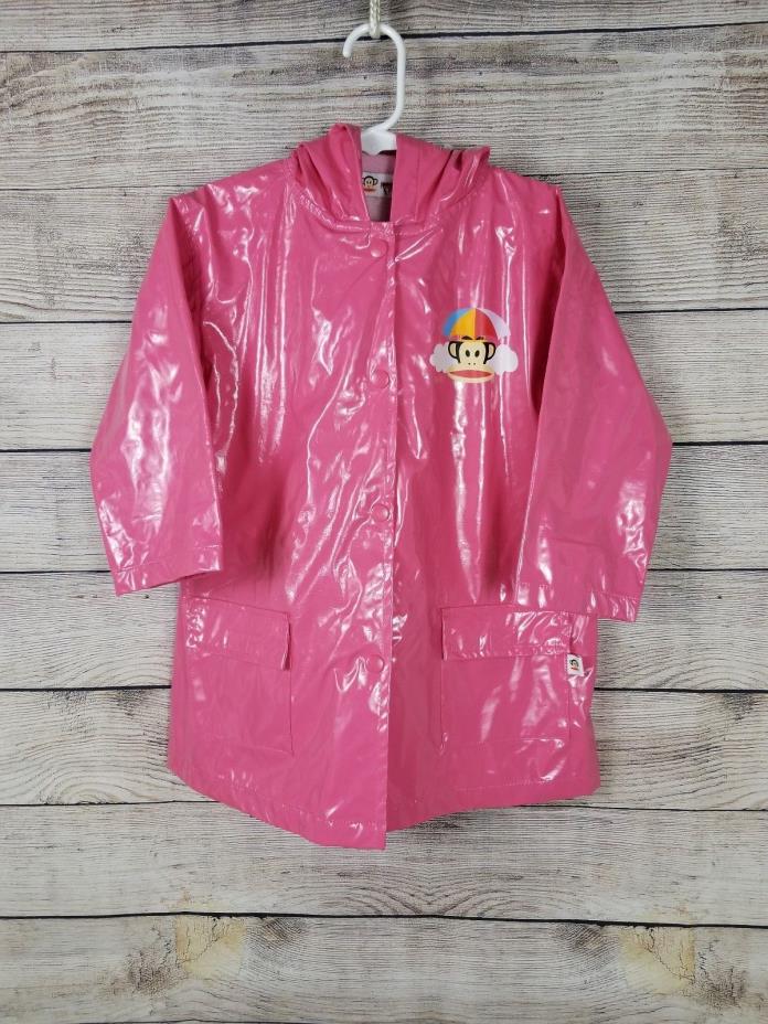 PAUL FRANK Pink Hooded Toddler Rain Jacket Paul Frank for Target SZ 3T - 4T
