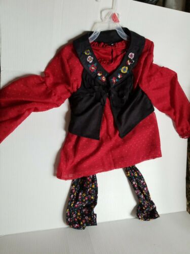 Girls red Black And Floral 3 Piece set size 6x By Wonder Nation