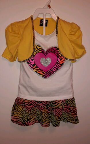 Real Love Girls 2 pc Layered Look Top Skirt Outfit Cotton/Poly Sz 4