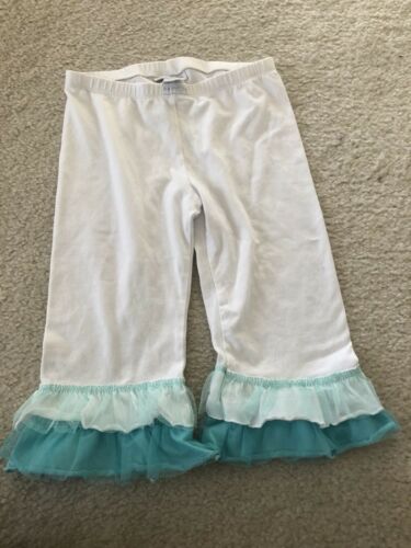 Naartjie girls New 6 leggings pants Capris Ruffle White Blue Unique Summer