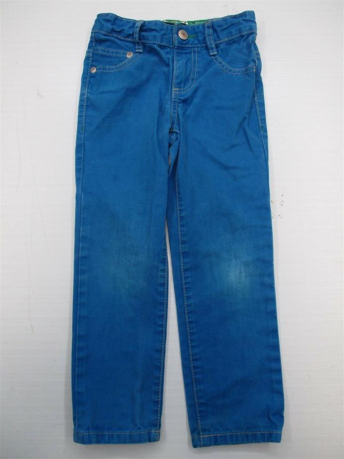 MINI BODEN #PA7141 Girl's Size 4T 100% Cotton Bright Blue Skinny Jean Pants